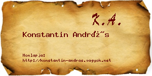 Konstantin András névjegykártya